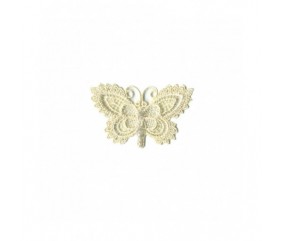 Ecussons Thermocollant Papillon crochet 3 X 5 cm - Mediac ecru sperenza