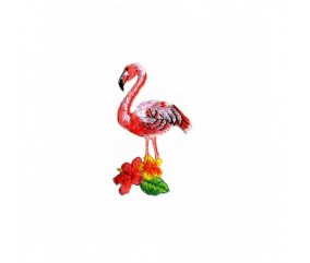 Ecussons Thermocollant Oiseaux tropicaux 4 X 6 cm - Mediac flamant rose orange sperenza