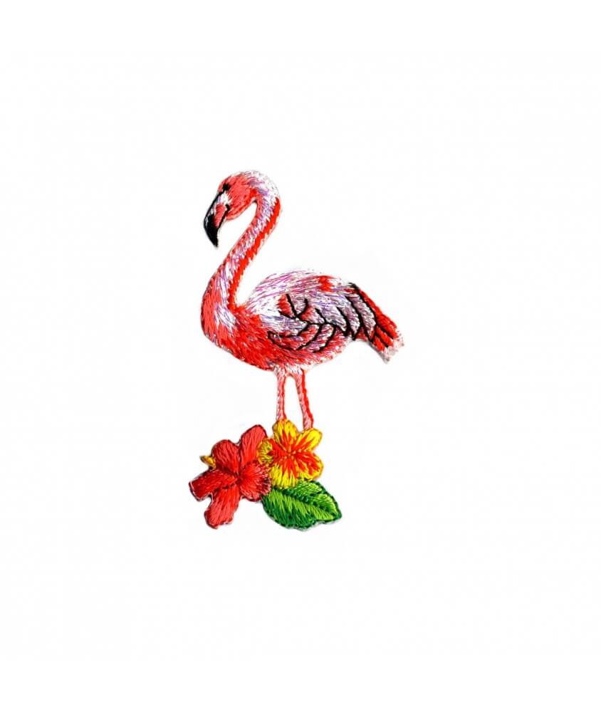 Ecussons Thermocollant Oiseaux tropicaux 4 X 6 cm - Mediac flamant rose orange sperenza