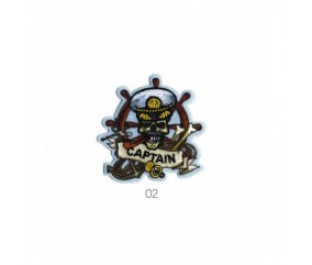 Ecussons Thermocollant Tête de mort 6 X 6,5 cm - Mediac captain bleu sperenza