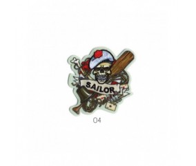 Ecussons Thermocollant Tête de mort 6 X 6,5 cm - Mediac sailor vert sperenza