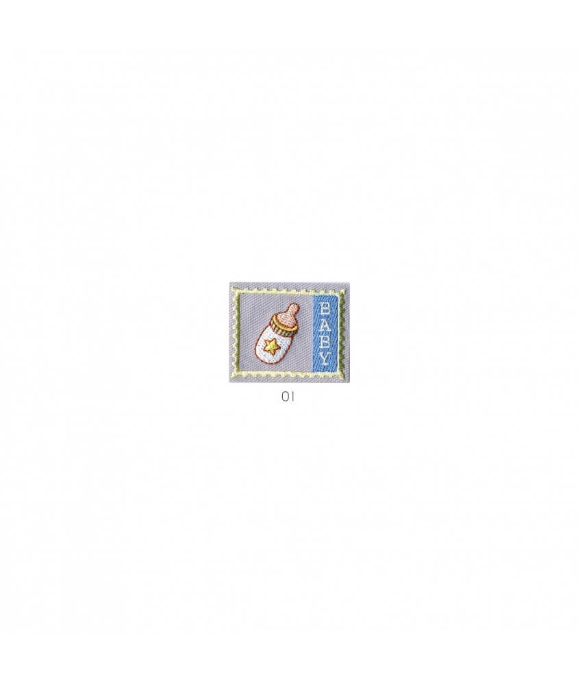 Ecussons Thermocollant Etiquette Baby 4,5 X 7 cm - Mediac biberon bleu sperenza