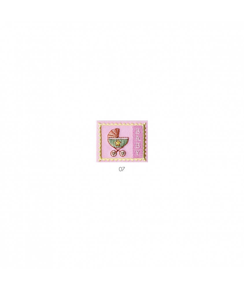Ecussons Thermocollant Etiquette Baby 4,5 X 7 cm - Mediac poussette rose sperenza