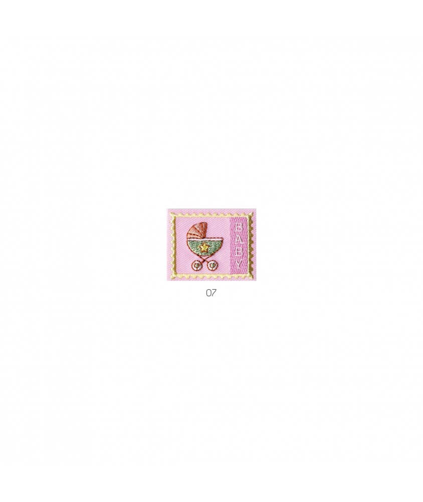 Ecussons Thermocollant Etiquette Baby 4,5 X 7 cm - Mediac poussette rose sperenza Ecussons Thermocollant Etiquette Baby 4,5 X 7 cm - Mediac poussette rose sperenza