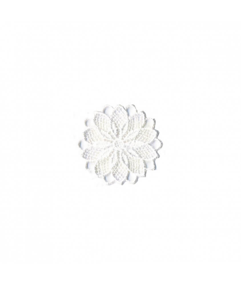 Ecussons Thermocollant Fleurs ajourées 3,5 X 3,5 cm - Mediac blanc sperenza