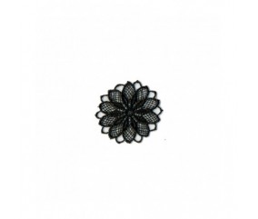 Ecussons Thermocollant Fleurs ajourées 3,5 X 3,5 cm - Mediac noir sperenza
