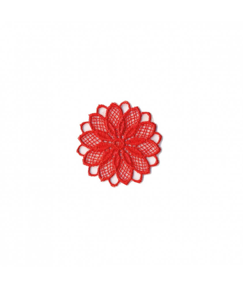 Ecussons Thermocollant Fleurs ajourées 3,5 X 3,5 cm - Mediac rouge sperenza