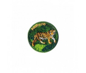 Ecussons Thermocollant Nature fond vert diamètre 5 cm - Mediac tigre sperenza