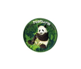 Ecussons Thermocollant Nature fond vert diamètre 5 cm - Mediac panda sperenza