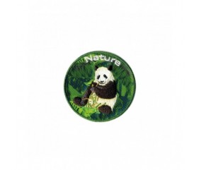 Ecussons Thermocollant Nature fond vert diamètre 5 cm - Mediac panda sperenza