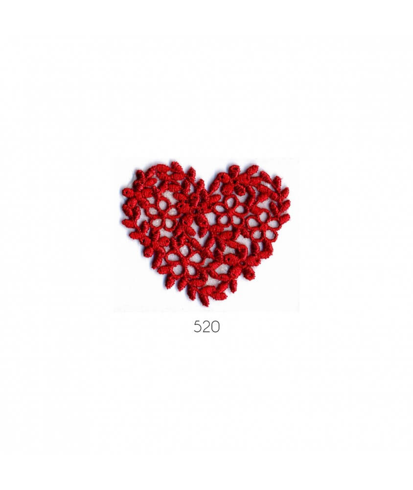 Ecussons Thermocollant Coeur broderie 4 X 4,5 cm - Mediac rouge sperenza