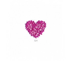 Ecussons Thermocollant Coeur broderie 4 X 4,5 cm - Mediac rose fuchsia sperenza