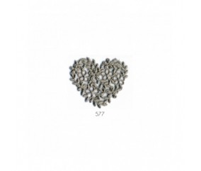 Ecussons Thermocollant Coeur broderie 4 X 4,5 cm - Mediac gris sperenza