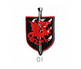 Ecussons Thermocollant Blason Dragon 6 X 3,5 cm - Mediac rouge sperenza