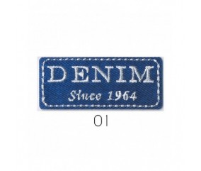 Ecussons Thermocollant Denim Since 1964 6 X 2,5 cm - Mediac bleu sperenza
