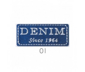 Ecussons Thermocollant Denim Since 1964 6 X 2,5 cm - Mediac bleu sperenza