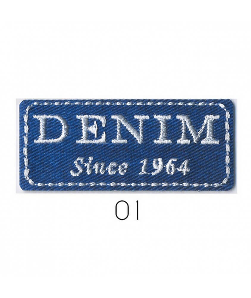 Ecussons Thermocollant Denim Since 1964 6 X 2,5 cm - Mediac bleu sperenza