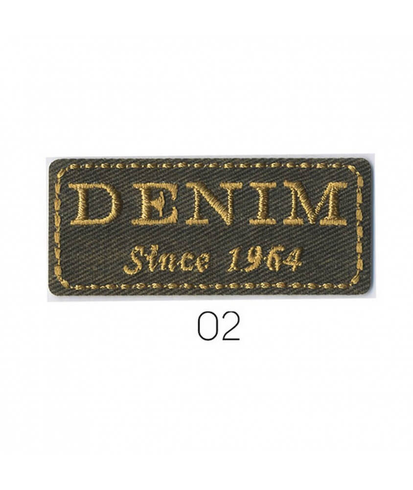 Ecussons Thermocollant Denim Since 1964 6 X 2,5 cm - Mediac or sperenza Ecussons Thermocollant Denim Since 1964 6 X 2,5 cm - Mediac or sperenza