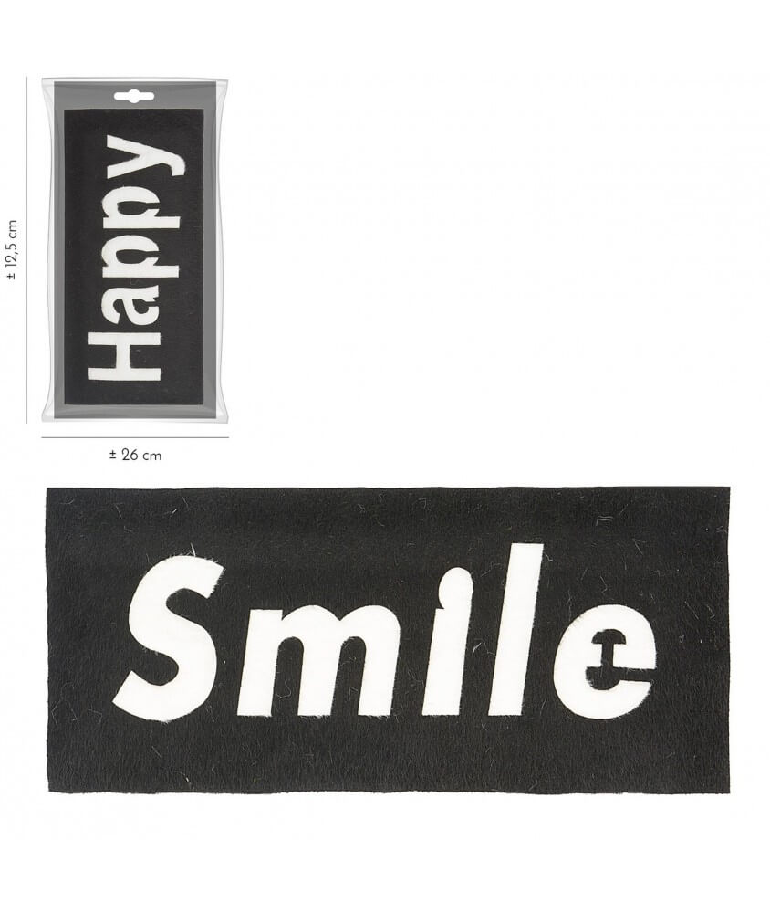 Ecussons Thermocollant Sweet Word 22 X 11 cm - Media smile noir sperenza