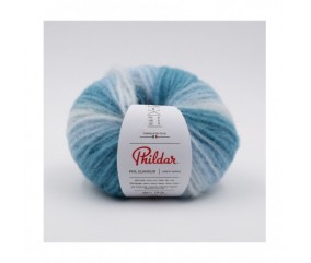 Pelote de laine et Alpaga Phil Glamour - Phildar glacon bleu sperenza