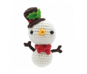 Kit Crochet ornement Mini Bonhomme de Neige - Amigurumi Hardicraft blanc sperenza