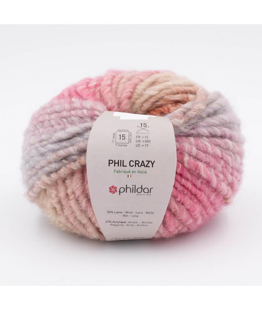 Pelote de laine à tricoter Phil Crazy - Phildar ROSE SPERENZA