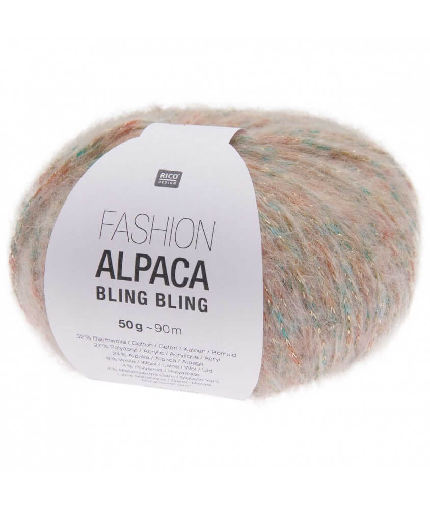 Pelote de Laine et Alpaga Fashion Alpaca Bling Bling - Rico Design 01 pastel sperenza