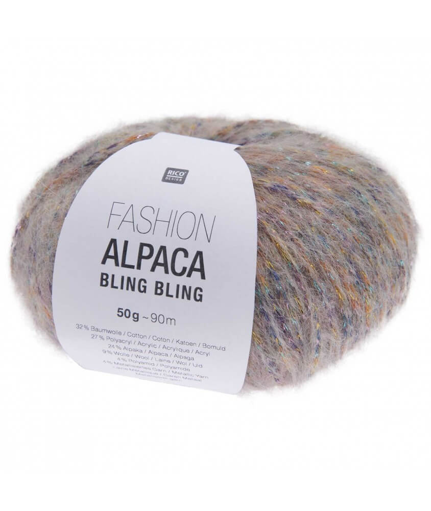 Pelote de Laine et Alpaga Fashion Alpaca Bling Bling - Rico Design 02 violet lilas clair sperenza