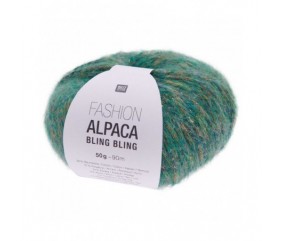 Pelote de Laine et Alpaga Fashion Alpaca Bling Bling - Rico Design vert 04 sperenza
