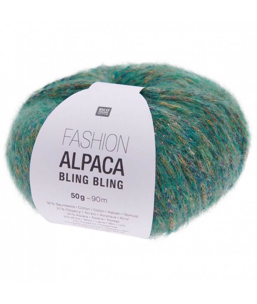 Pelote de Laine et Alpaga Fashion Alpaca Bling Bling - Rico Design vert 04 sperenza