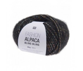 Pelote de Laine et Alpaga Fashion Alpaca Bling Bling - Rico Design 06 noir sperenza
