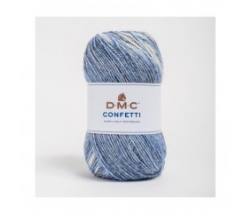 Pelote de laine à tricoter CONFETTI - DMC bleu 555 sperenza