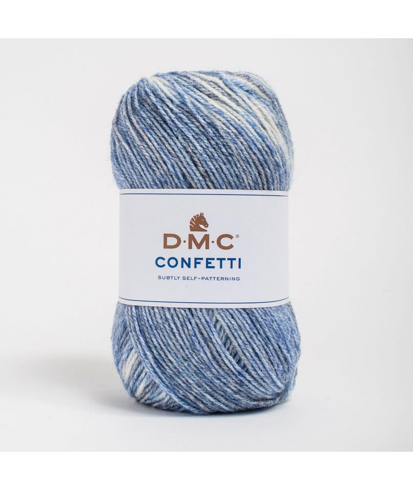 Pelote de laine à tricoter CONFETTI - DMC bleu 555 sperenza