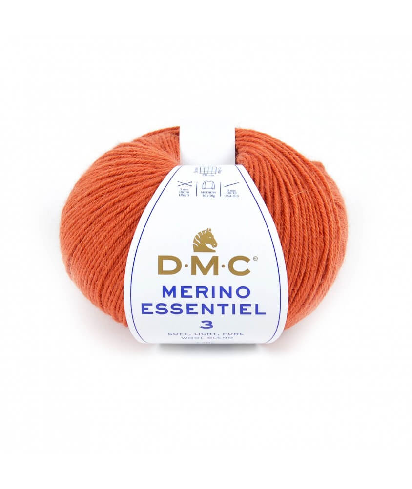 Pelote de laine Merino Essentiel 3 - DMC orange 953 sperenza