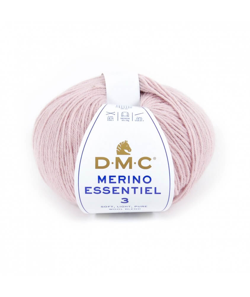 Pelote de laine Merino Essentiel 3 - DMC rose 955 sperenza