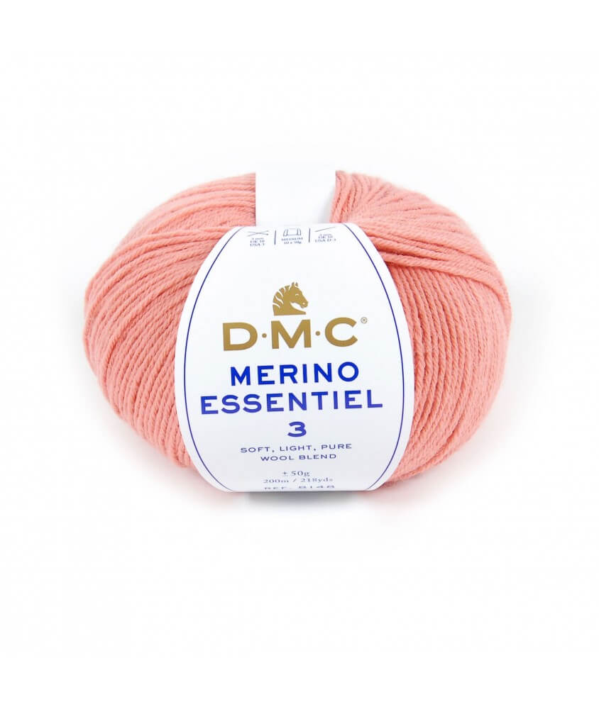 Pelote de laine Merino Essentiel 3 - DMC rose 956 sperenza
