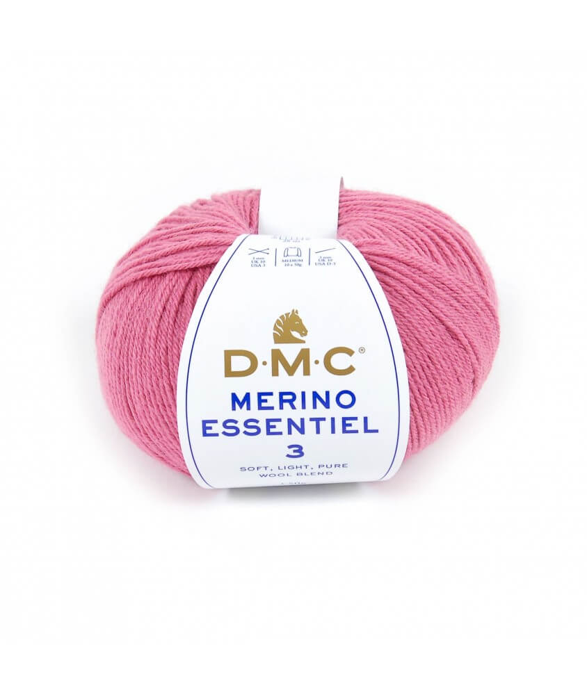 Pelote de laine Merino Essentiel 3 - DMC rose 957 sperenza