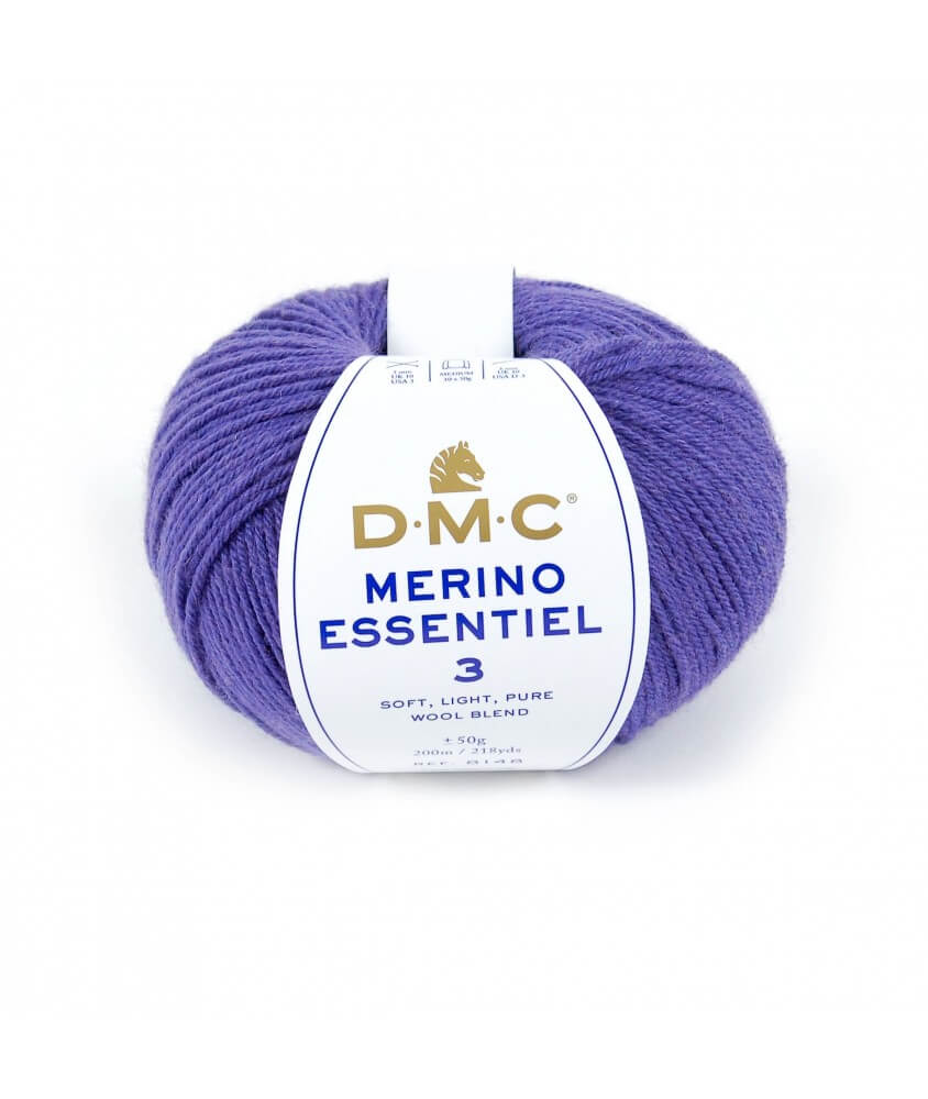Pelote de laine Merino Essentiel 3 - DMC violet 961 sperenza