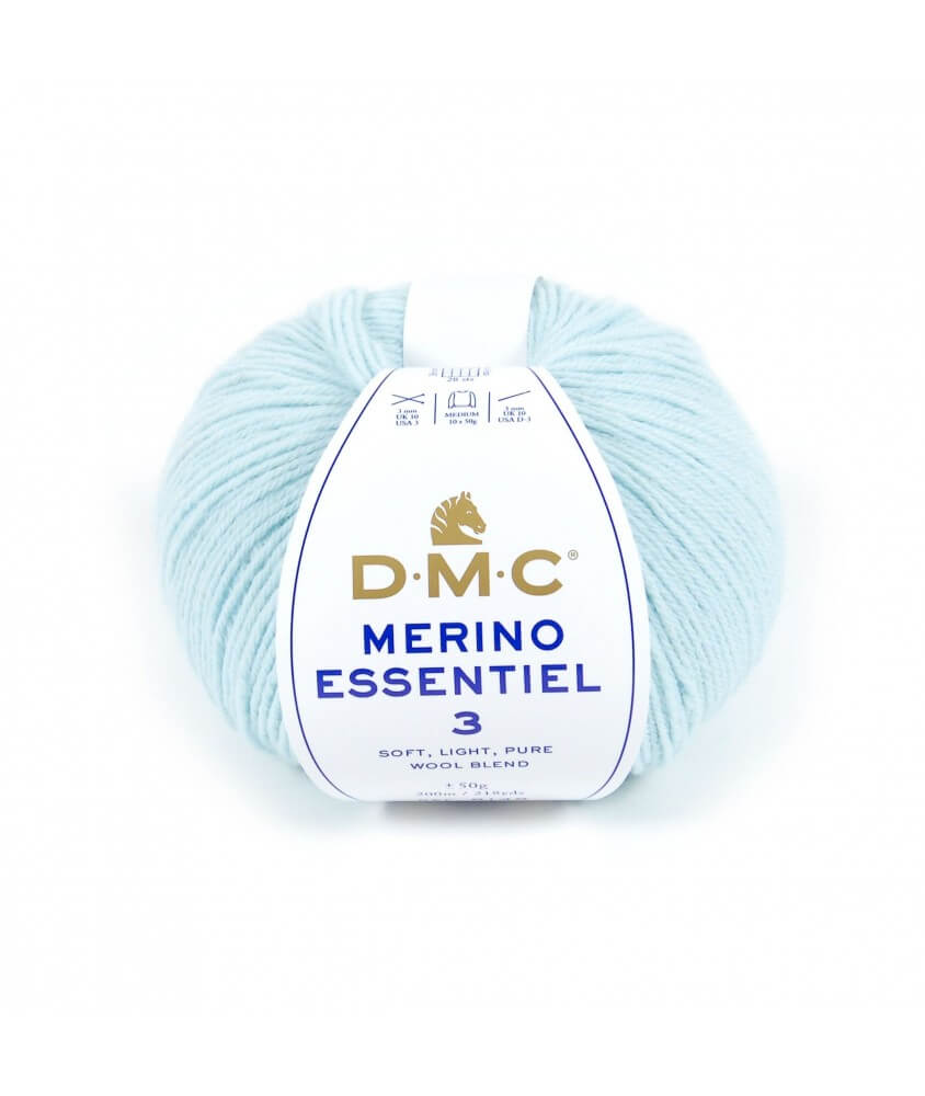 Pelote de laine Merino Essentiel 3 - DMC bleu 963 sperenza