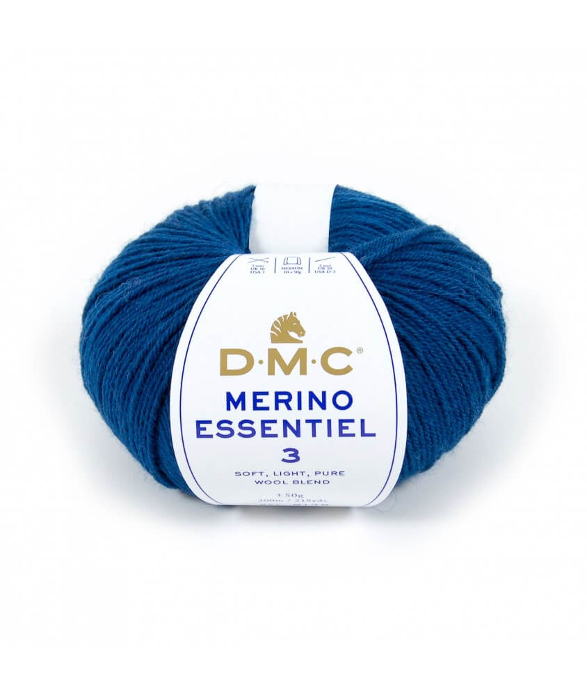 Pelote de laine Merino Essentiel 3 - DMC bleu 965 sperenza