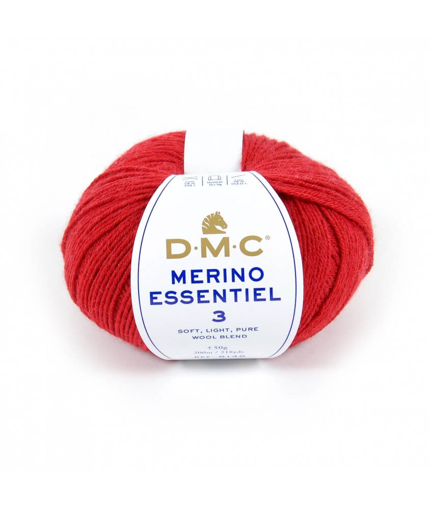 Pelote de laine Merino Essentiel 3 - DMC rouge 971 sperenza