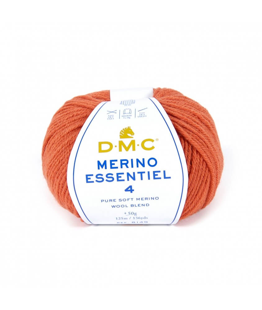 Pelote de laine Merino Essentiel 4 - DMC - Certifié Oeko-Tex orange 853 sperenza