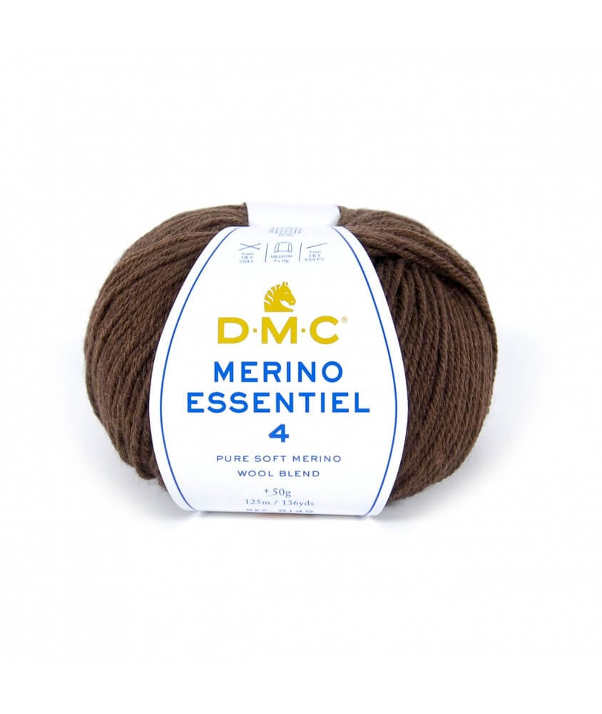 Pelote de laine Merino Essentiel 4 - DMC - Certifié Oeko-Tex marron 854 sperenza