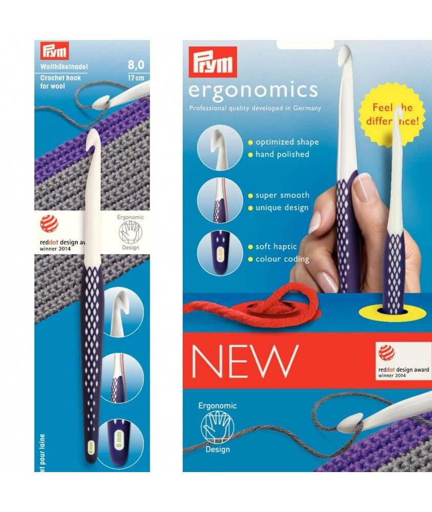 Crochets ergonomiques plastique N° 6 à 9 - Prym Crochets ergonomiques plastique N° 6 à 9 - Prym