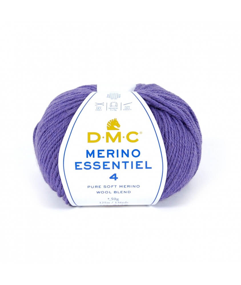 Pelote de laine Merino Essentiel 4 - DMC - Certifié Oeko-Tex violet 861 sperenza