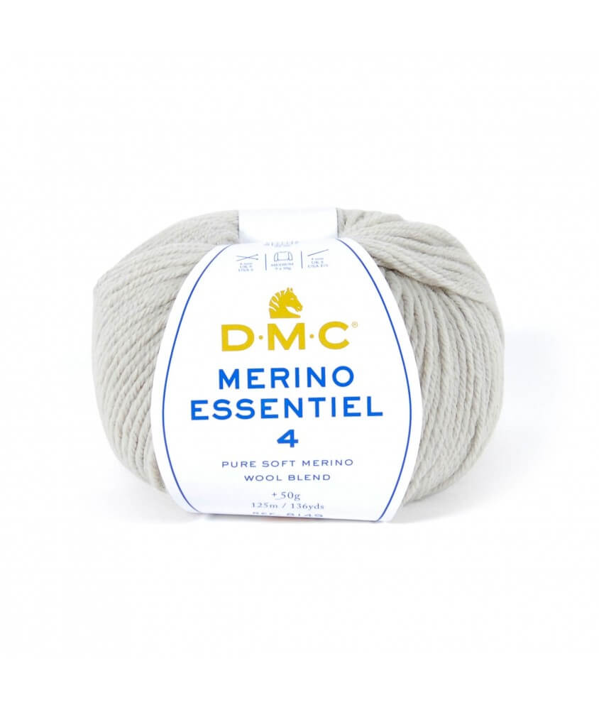 Pelote de laine Merino Essentiel 4 - DMC - Certifié Oeko-Tex gris 862 sperenza