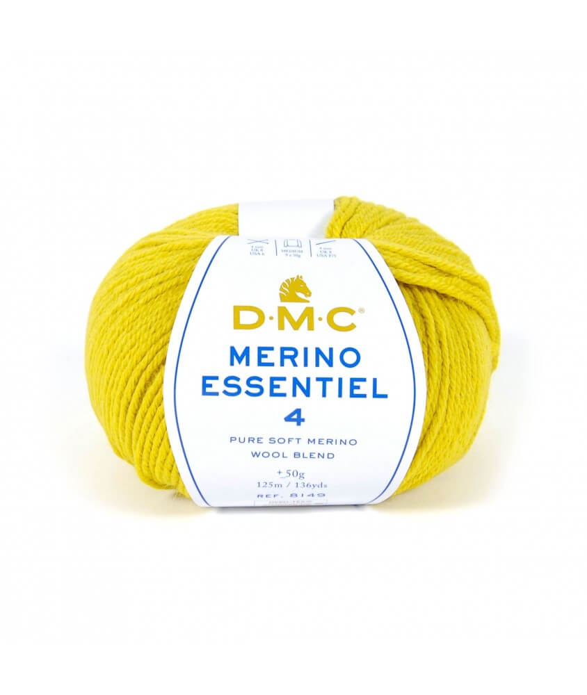 Pelote de laine Merino Essentiel 4 - DMC - Certifié Oeko-Tex jaune 866 sperenza