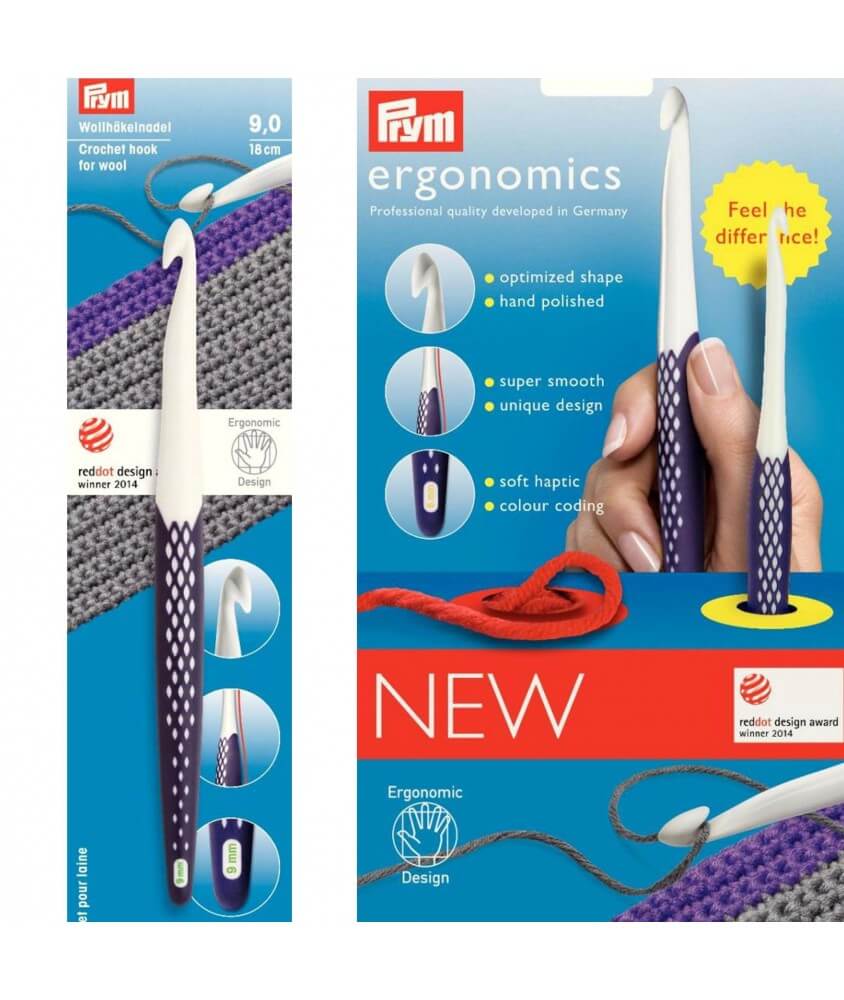 Crochets ergonomiques plastique N° 6 à 9 - Prym