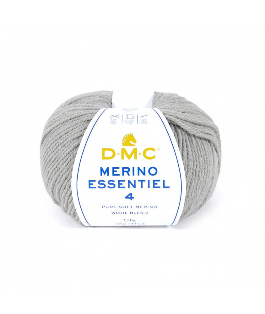 Pelote de laine Merino Essentiel 4 - DMC - Certifié Oeko-Tex gris 872 sperenza