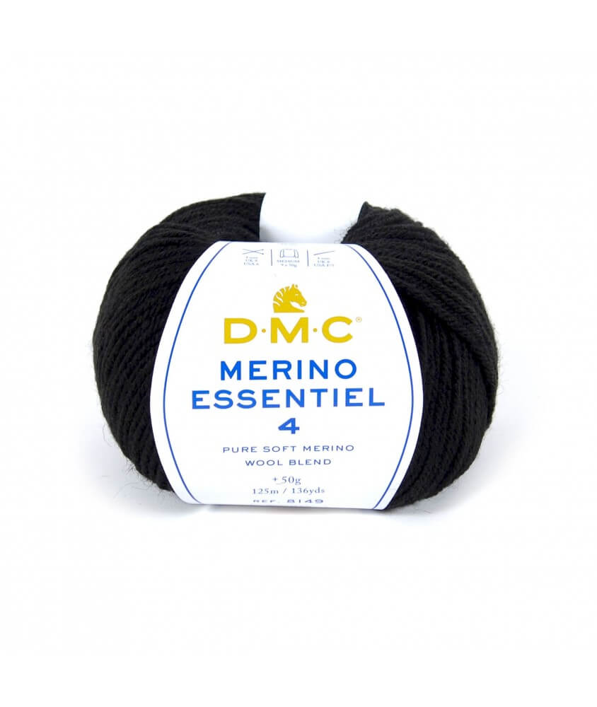 Pelote de laine Merino Essentiel 4 - DMC - Certifié Oeko-Tex noir 873 sperenza